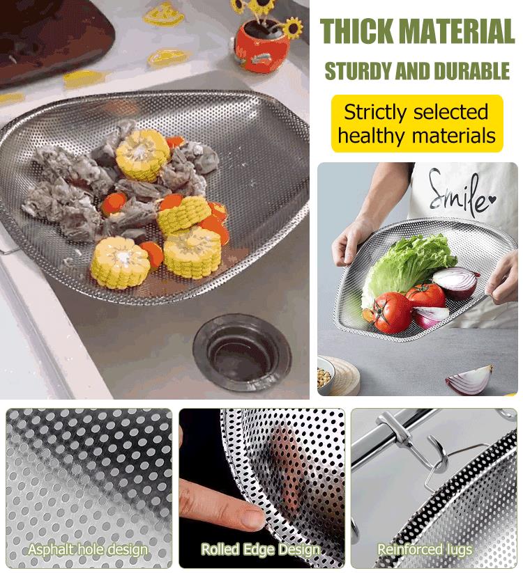 🔥Stainless Steel Dense Hole Drain Dustpan